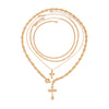Alloy Small Flower Geometric Hiphop Style Electroplating Pendant Clavicle Necklace Set