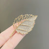 Alloy Small Leaf Flower Brooch For Women With Electroplating Treatment