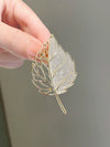 Alloy Small Leaf Flower Brooch For Women With Electroplating Treatment