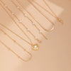 Alloy Snake Bone Chain Clavicle Necklace With Heart Shape And Flower Pattern Electroplating Processing