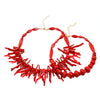 Alloy Snake Bone Chain Coral Shape Necklace With Geometric Pattern Electroplated For Women Bohemian Style