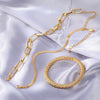 Alloy Snake Bone Chain Multilayer Bracelet Geometric Retro Style Electroplated For Women