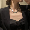 Alloy Snake Bone Chain Necklace With Wave Design Electroplated Thick Clavicle Necklace For Women