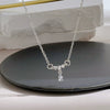 Alloy Snake Bone Chain Zircon Water Drop Pendant Necklace Punk Geometric Electroplated Design Unisex