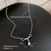 Alloy Snake Bone Chain Zircon Water Drop Pendant Necklace Punk Geometric Electroplated Design Unisex