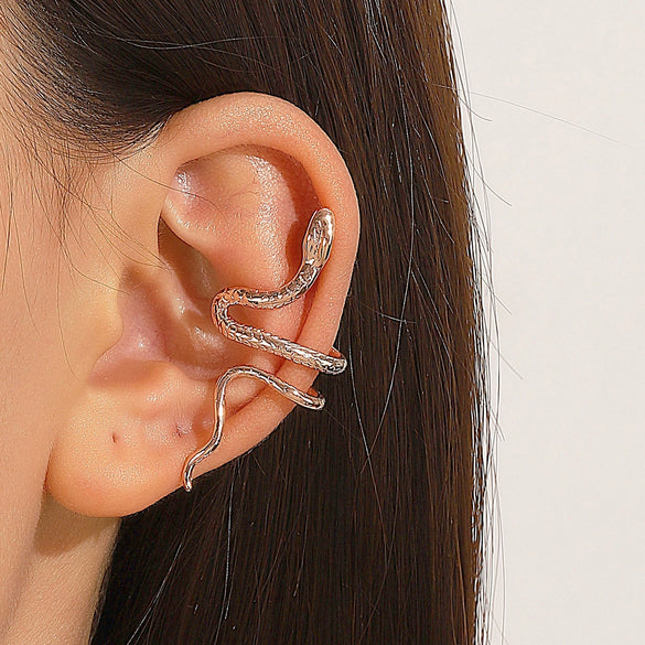 Alloy Snake Ear Clip Women's Creative Animals Geometric Style Electroplated