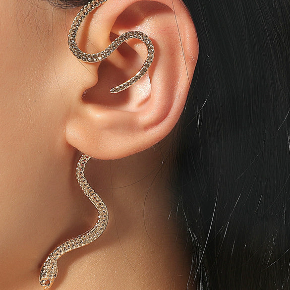 Alloy Snakeshaped Animal Retro Exaggerated Personality Holefree Women's Earrings