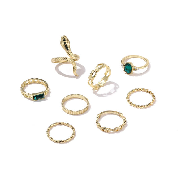 Alloy Snakeshaped Electroplated Animal Zodiac Ring Bracelet Set