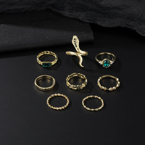 Alloy Snakeshaped Electroplated Animal Zodiac Ring Bracelet Set