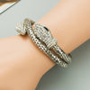 Alloy Snakeshaped Winding Bracelet Inlaid With Rhinestones Punk Style Jewelry For Men And Women