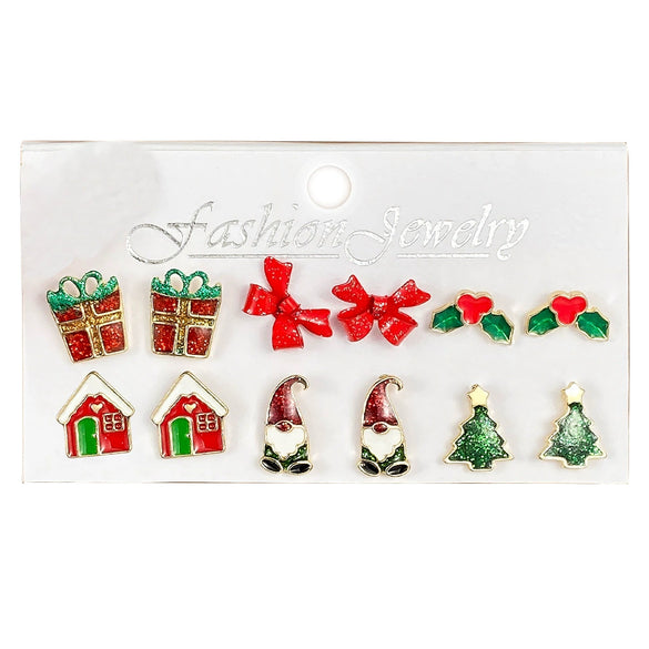 Alloy Snowflake Bell Geometric Oil Dripping Women's Earrings Set