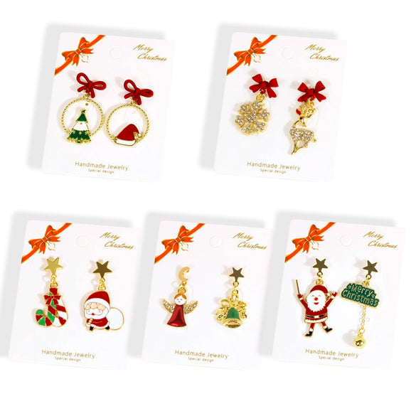 Alloy Snowflake Bell Women's Earrings With Festival Elements And Cartoon Character Pattern