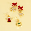 Alloy Snowflake Bell Women's Earrings With Festival Elements And Cartoon Character Pattern