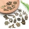 Alloy Snowman Christmas Tree Deer Snowflake Pendant Accessories Diy Earrings Electroplated Natural And Cartoon Style