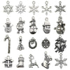 Alloy Snowman Christmas Tree Deer Snowflake Pendant Accessories Diy Earrings Electroplated Natural And Cartoon Style