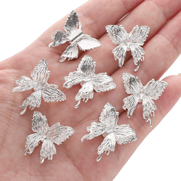Alloy Spacer Butterfly Pendant Half Bracelet Diy Jewelry Material Silver Retro Accessories