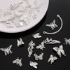 Alloy Spacer Butterfly Pendant Half Bracelet Diy Jewelry Material Silver Retro Accessories