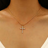 Alloy Sparkling Water Wave Chain Necklace Bracelet With Cross Crown Roman Numerals Pendant Electroplated Women's Jewelry