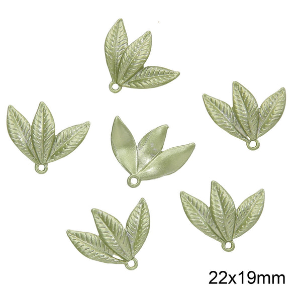 Alloy Spray Paint Leaf Series Jewelry Accessories For Diy Handmade Necklaces Bracelets Earrings