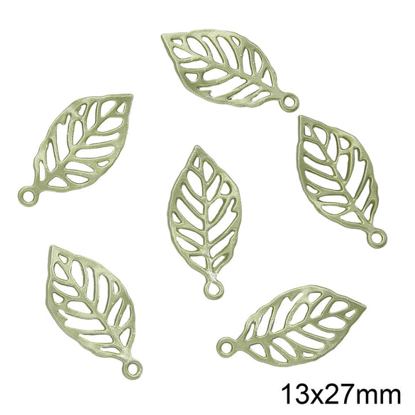 Alloy Spray Paint Leaf Series Jewelry Accessories For Diy Handmade Necklaces Bracelets Earrings