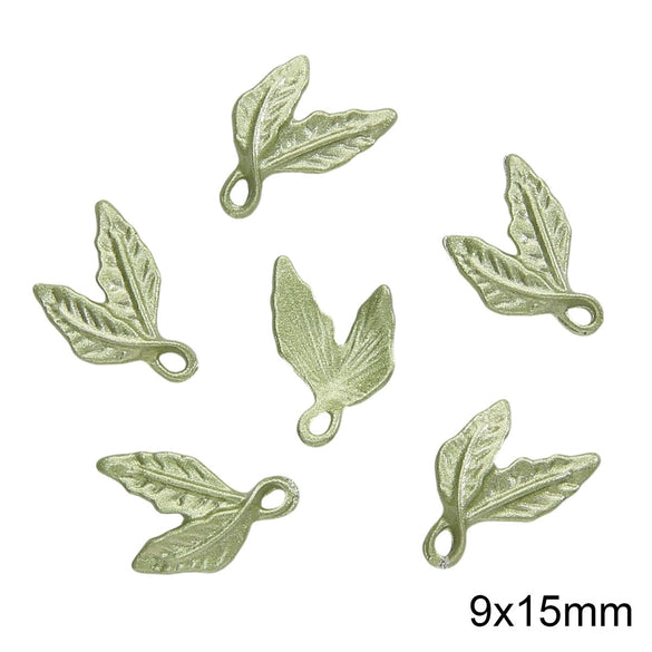 Alloy Spray Paint Leaf Series Jewelry Accessories For Diy Handmade Necklaces Bracelets Earrings