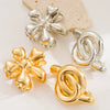 Alloy Spring Clip Headwear With Geometric And Flower Design Electroplated For Women
