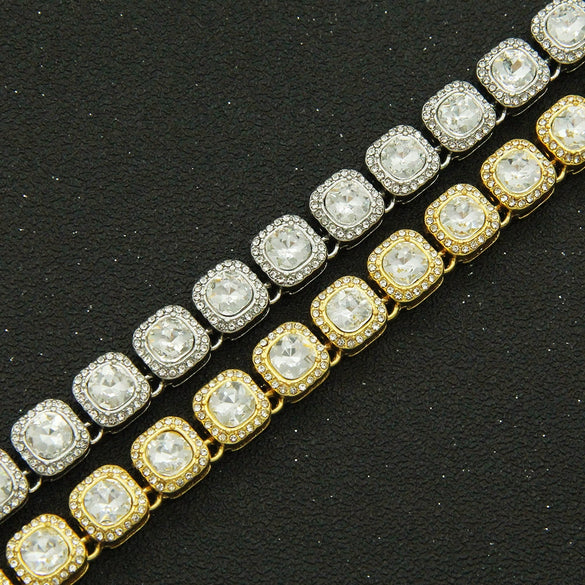 Alloy Square Diamond Geometric Style Unisex Bracelet