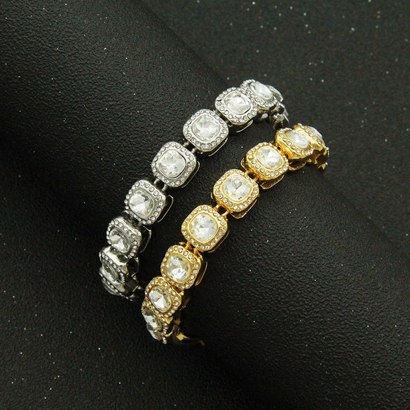 Alloy Square Diamond Geometric Style Unisex Bracelet