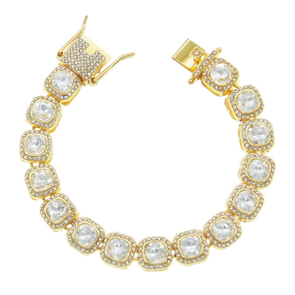 Alloy Square Diamond Geometric Style Unisex Bracelet