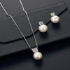 Alloy Square Pearl Jewelry Set With Diamond Inlaid For Women