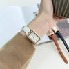 Alloy Square Retro Simple Quartz Watch For Female With Ordinary Glass Mirror And Leisure Style