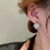Alloy Square Women's Earrings With Real Gold Electroplating Light Luxury Fashion