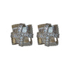Alloy Square Women's Earrings With Real Gold Electroplating Light Luxury Fashion