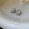 Alloy Square Women's Earrings With Real Gold Electroplating Light Luxury Fashion
