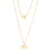 Alloy Stacked Butterfly Letter Love Clavicle Necklace With Heart Shape Geometric Animal Pattern And Diamond Design