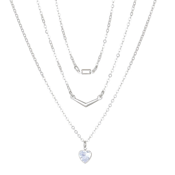 Alloy Stacked Butterfly Letter Love Clavicle Necklace With Heart Shape Geometric Animal Pattern And Diamond Design
