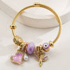 Alloy Stainless Steel Beaded Handmade Bracelet With Diamond Design Unisex