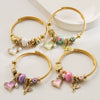Alloy Stainless Steel Beaded Handmade Bracelet With Diamond Design Unisex