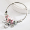 Alloy Stainless Steel Bear Star Round Bracelet Set With Diamonds Simple Style Unisex