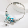 Alloy Stainless Steel Bear Star Round Bracelet Set With Diamonds Simple Style Unisex