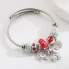 Alloy Stainless Steel Bear Star Round Bracelet Set With Diamonds Simple Style Unisex