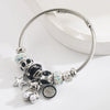 Alloy Stainless Steel Bear Star Round Bracelet Set With Diamonds Simple Style Unisex