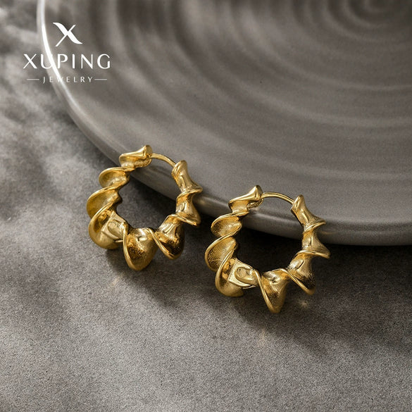 Alloy Stainless Steel Electroplated Wave Geometric Retro Simple Elegant Women's Earrings
