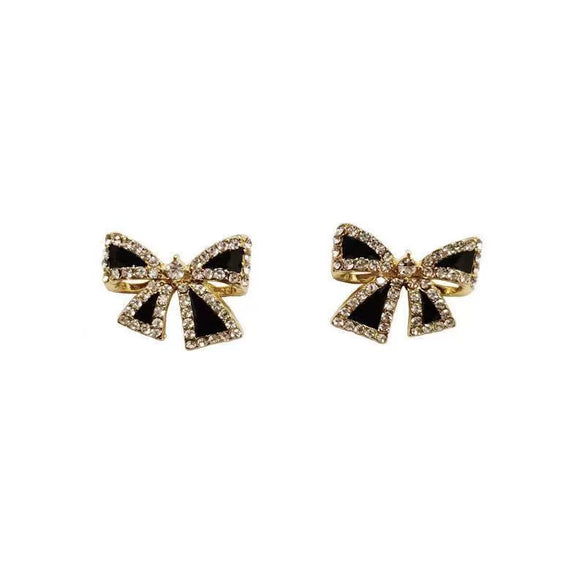 Alloy Stainless Steel Electroplating Bow Earrings For Women
