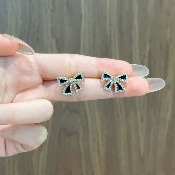 Alloy Stainless Steel Electroplating Bow Earrings For Women