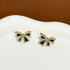 Alloy Stainless Steel Electroplating Bow Earrings For Women