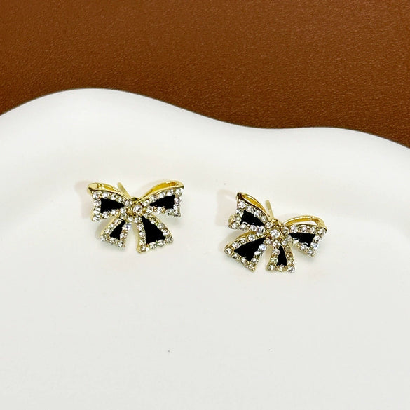 Alloy Stainless Steel Electroplating Bow Earrings For Women