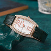 Alloy Stainless Steel Square Rhinestone Quartz Watch And Butterfly Diamond Bracelet Set For Ladies