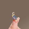 Alloy Star And Moon Love Brooch For Women With Electroplating Design