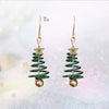 Alloy Star Christmas Tree Earrings With Pastoral Floral Design Trendy Wholesale Fashion Jewelry